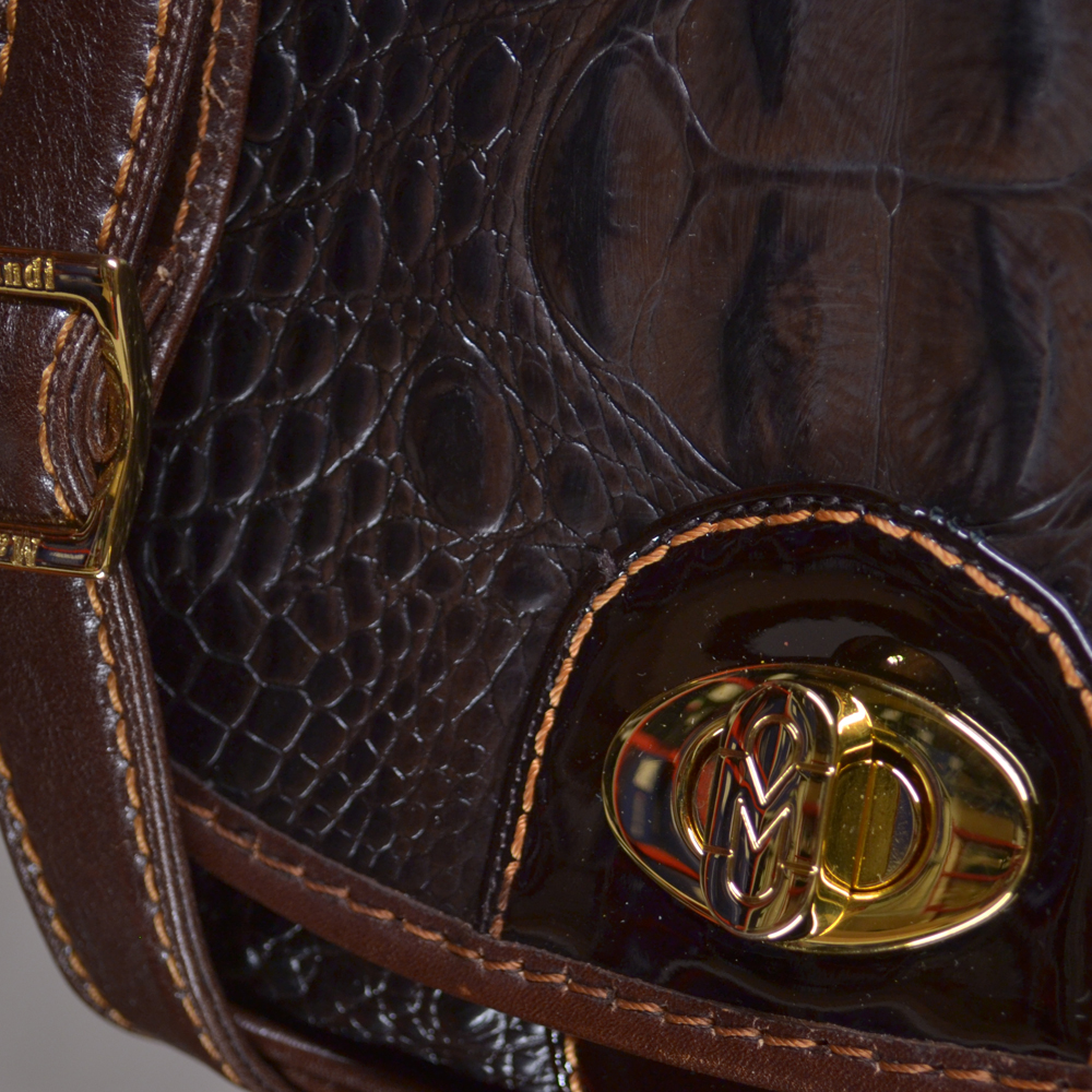 Marino Orlandi Saddle Handbag in Dark Brown